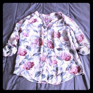Ann Taylor Loft Flowery Blouse